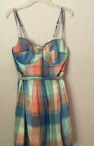 Hollister Multicolor Pastel Plaid Mini Dress